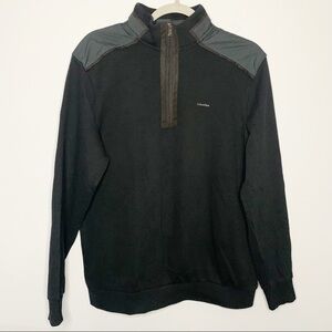 Men’s Calvin Klein black quarter zip pullover sweater size large L